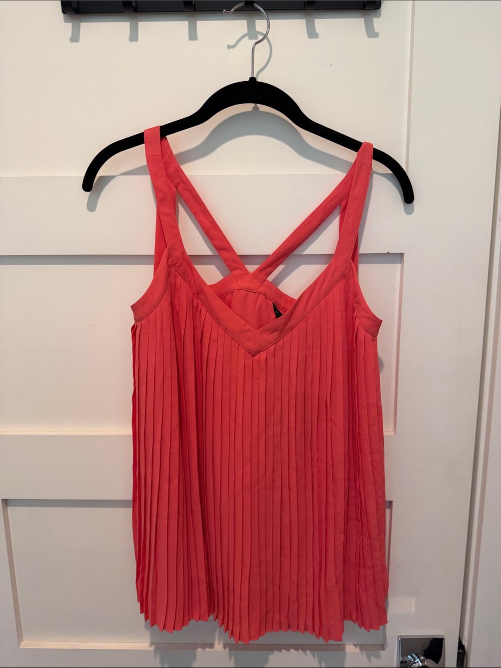 Women’s Coral Massimo Dutti NEW with tags Pleated V-Neck Tank Top